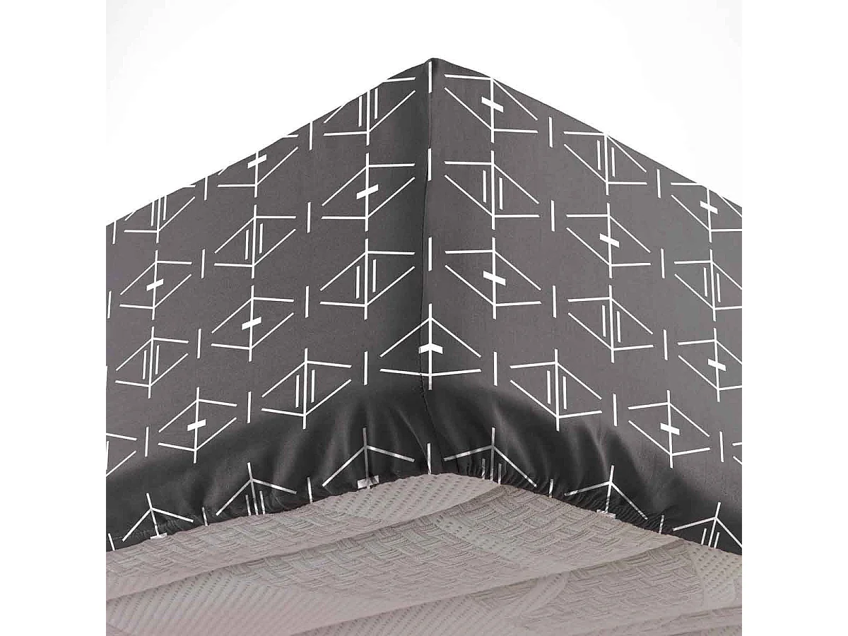 Drap Housse en Coton "Aristide" 90x190cm Anthracite