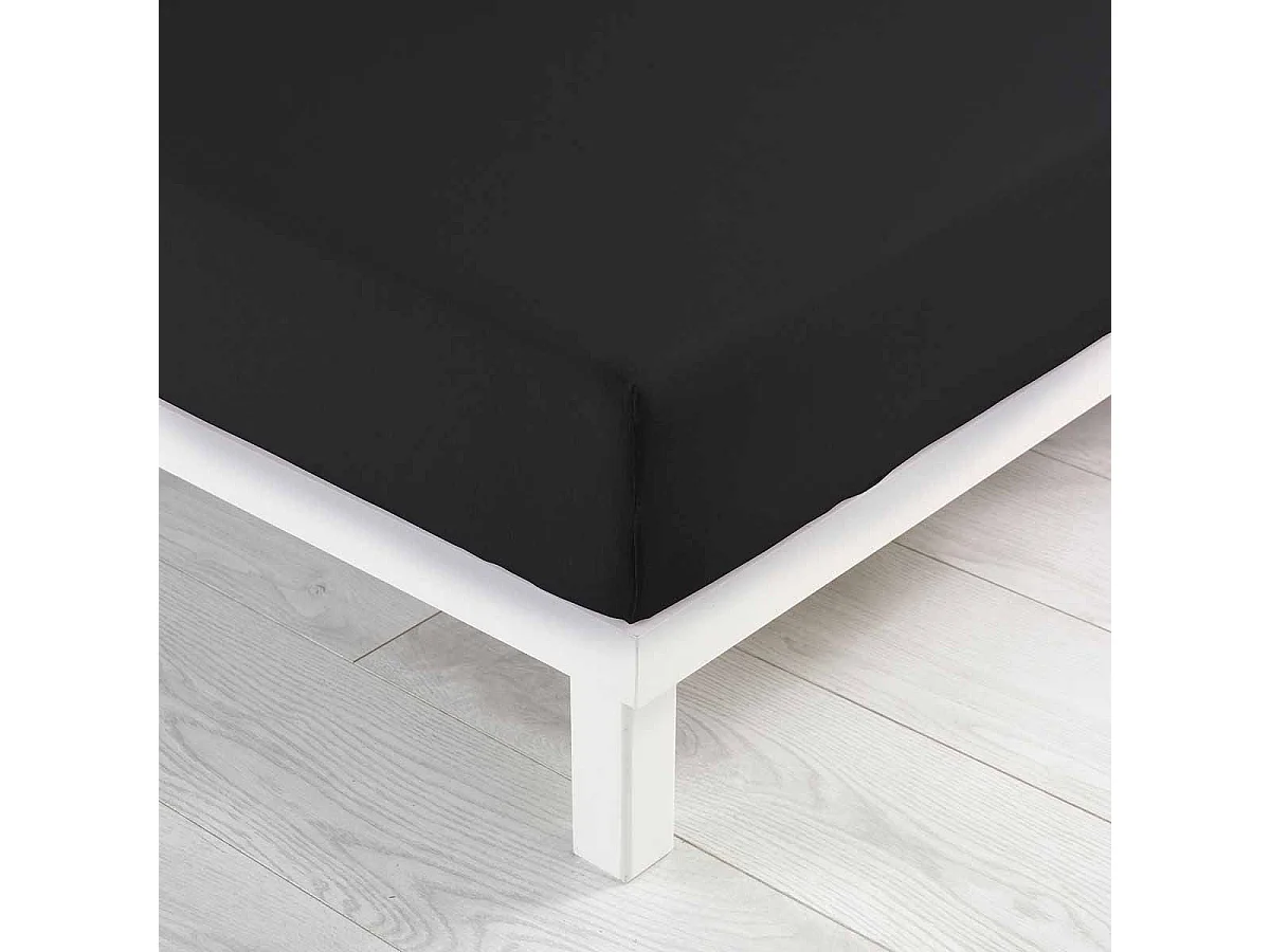 Drap Housse "Jersy" 140x190cm Charbon