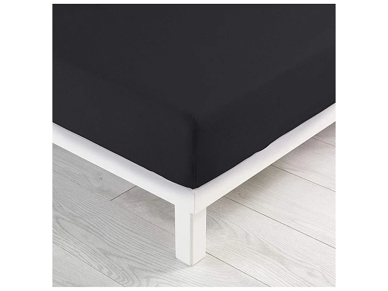 Drap Housse "Jersy" 140x190cm Charbon