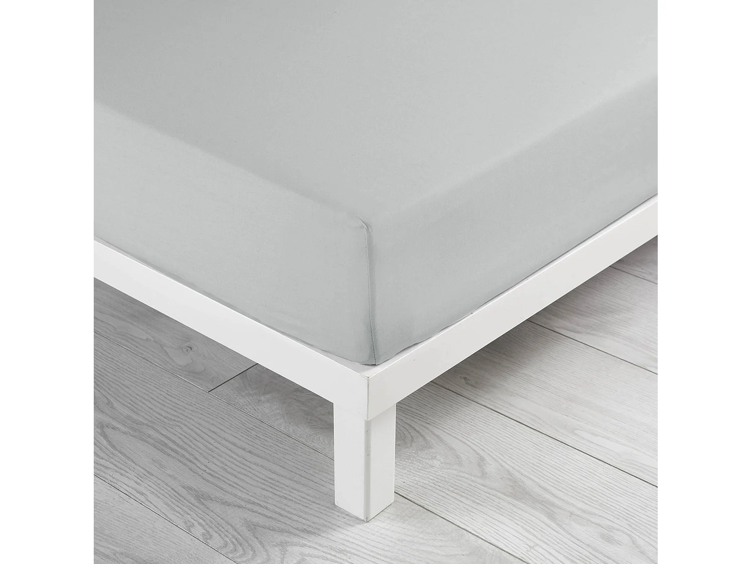 Drap Housse en Coton "Biolina" 90x190cm Gris