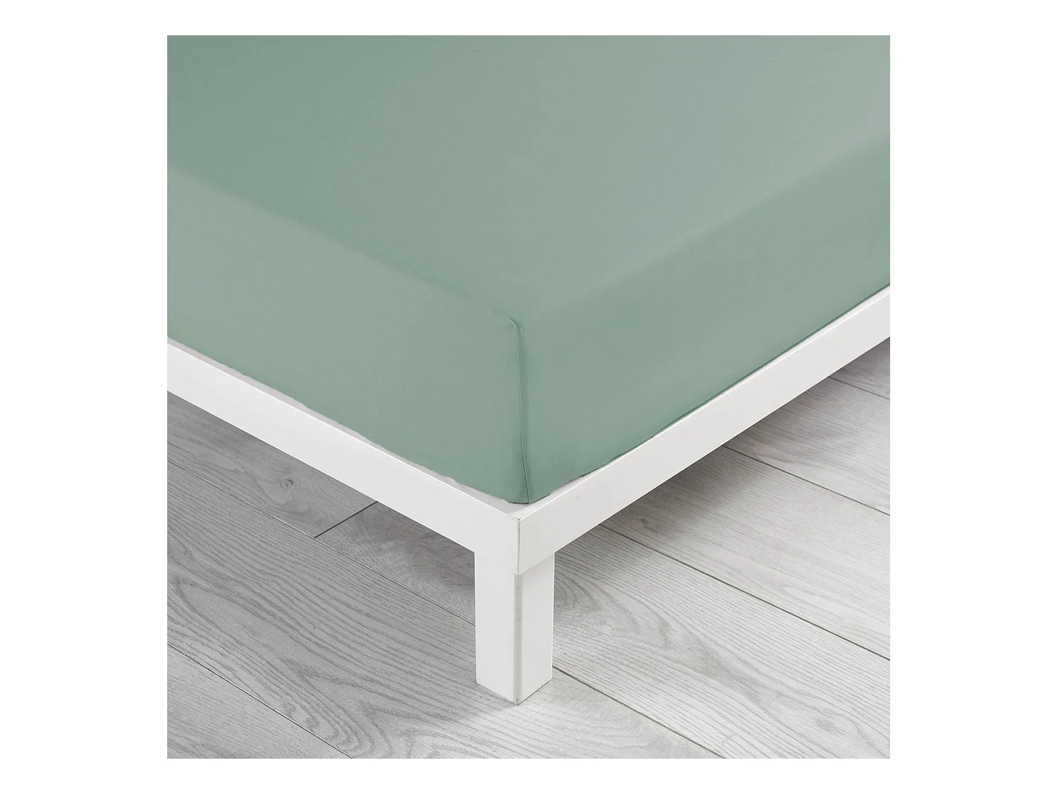 Drap Housse en Coton "Linette" 160x200cm Sauge