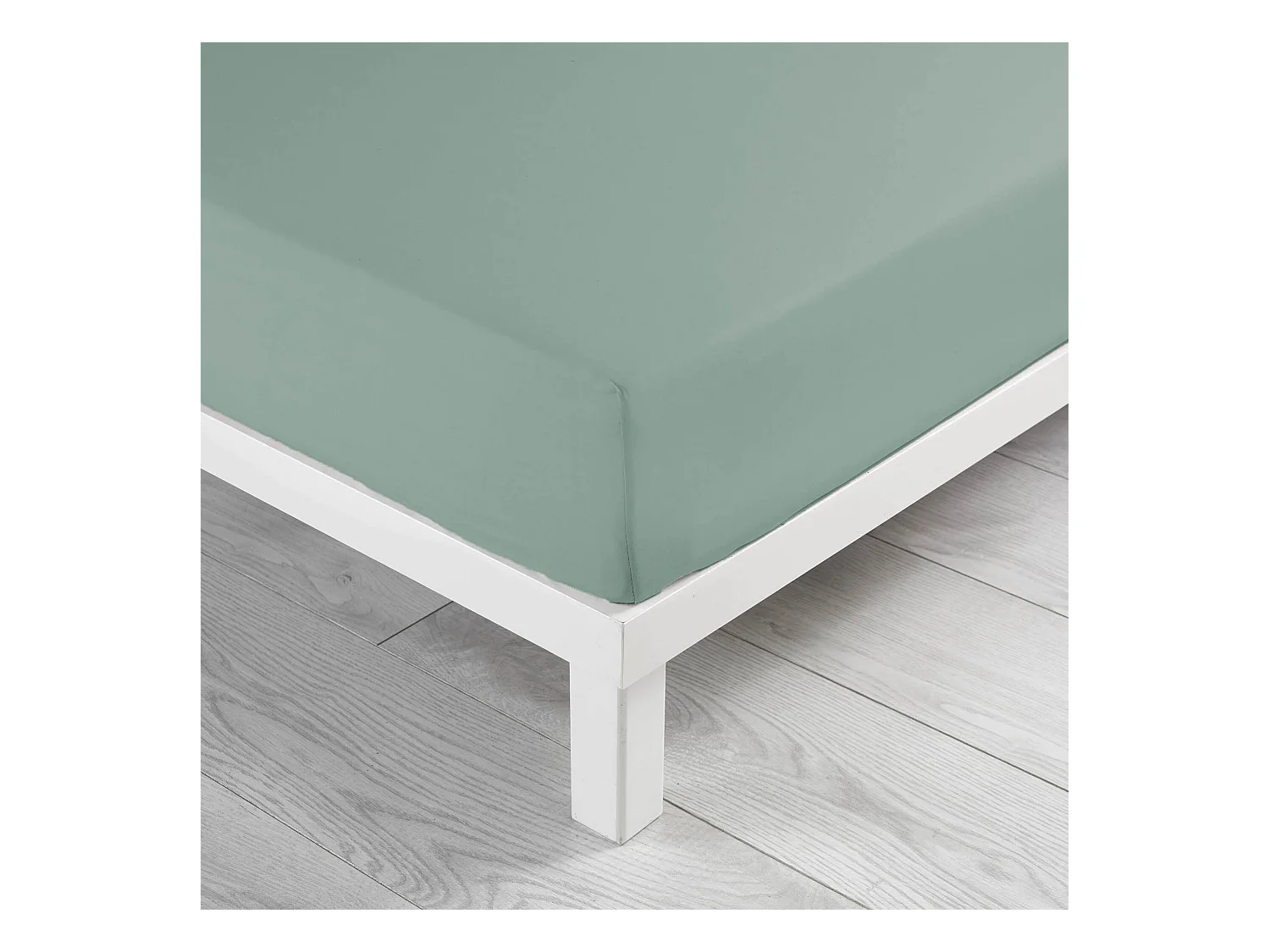 Drap Housse en Coton "Linette" 160x200cm Sauge