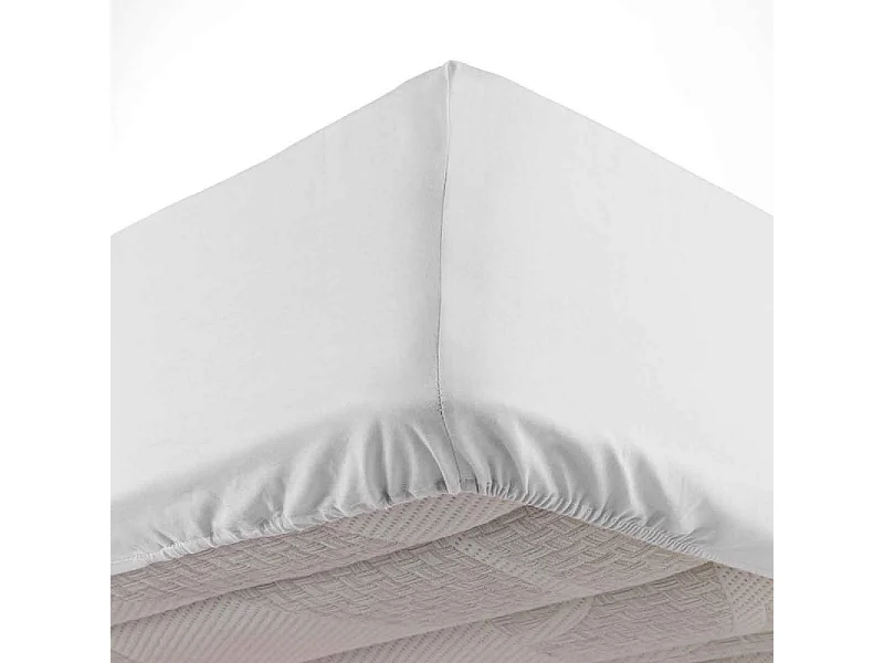 Drap Housse en Coton "Biolina" 180x200cm Blanc