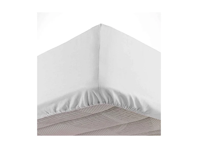 Drap Housse en Coton "Biolina" 180x200cm Blanc