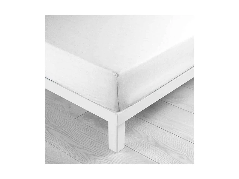 Drap Housse en Coton "Biolina" 180x200cm Blanc