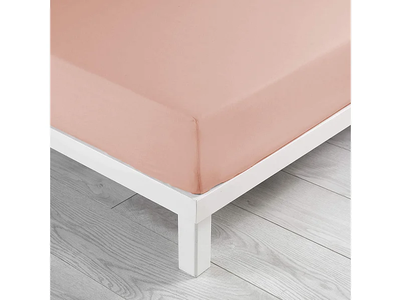 Drap Housse en Coton "Linette" 160x200cm Rose