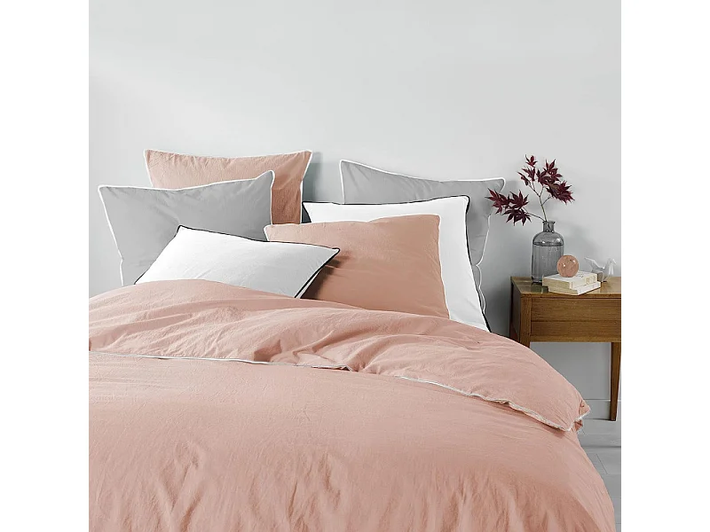Drap Housse en Coton "Linette" 160x200cm Rose