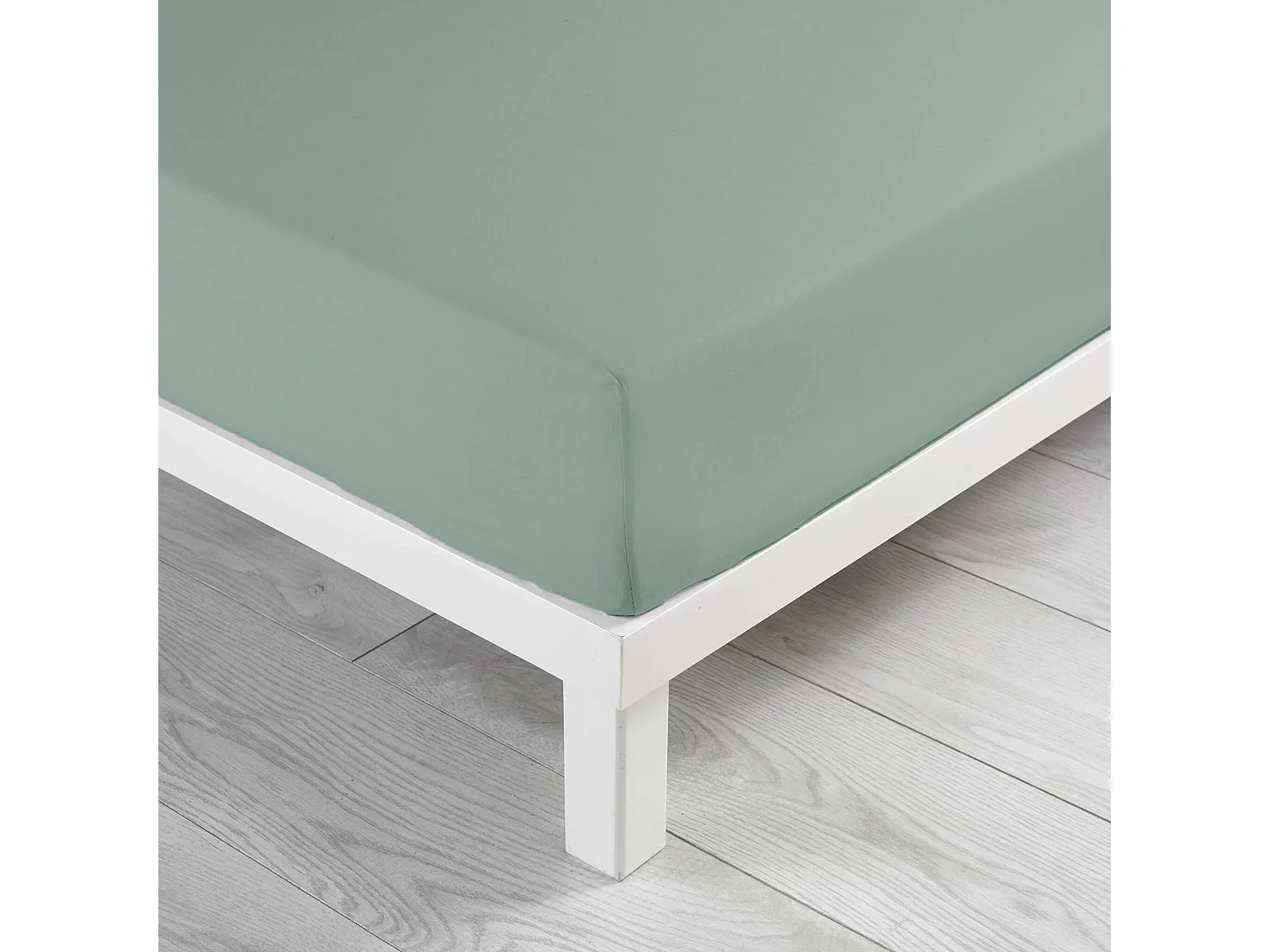 Drap Housse en Coton "Linette" 140x190cm Sauge