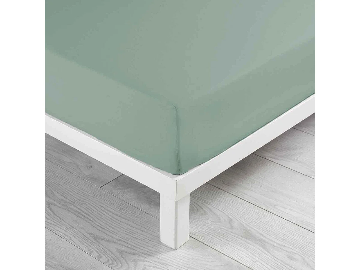 Drap Housse en Coton "Linette" 140x190cm Sauge