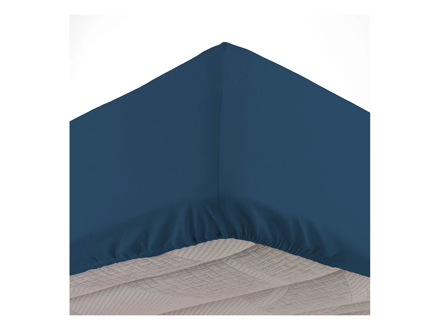 Drap Housse en Coton "Biolina" 140x190cm Bleu Nuit