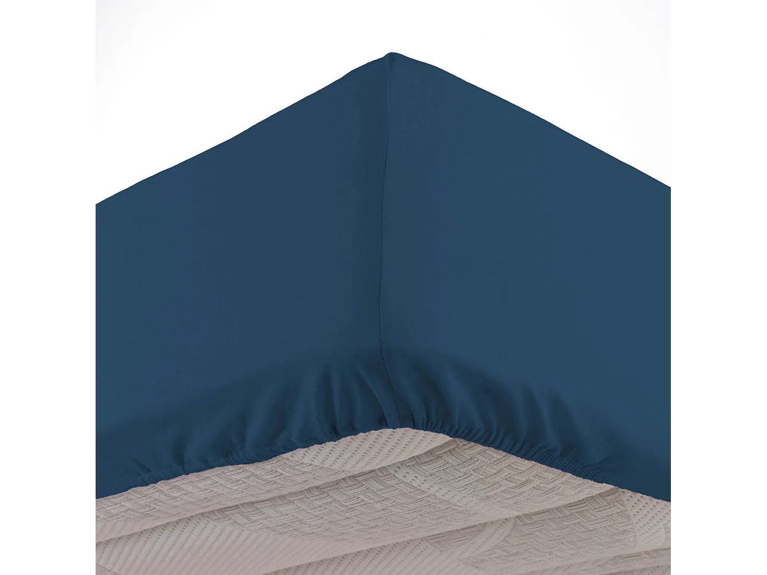 Drap Housse en Coton "Biolina" 140x190cm Bleu Nuit
