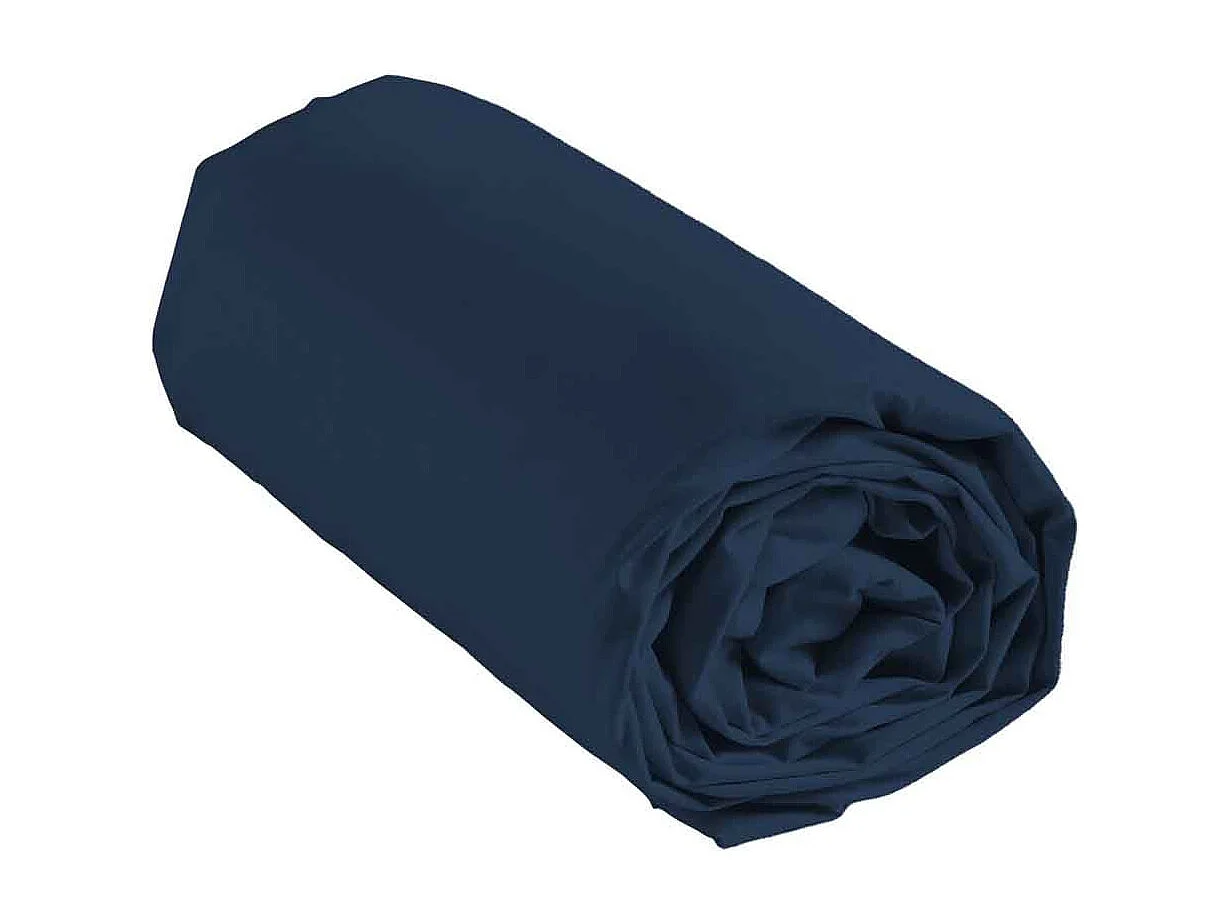 Drap Housse en Coton "Biolina" 140x190cm Bleu Nuit
