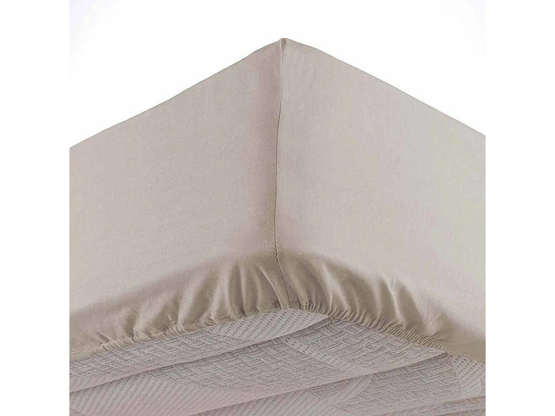 Drap Housse Microfibre "Oscar" 90x190cm Naturel