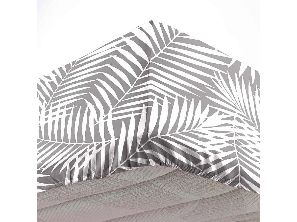 Drap Housse en Coton "Botania" 160x200cm Gris