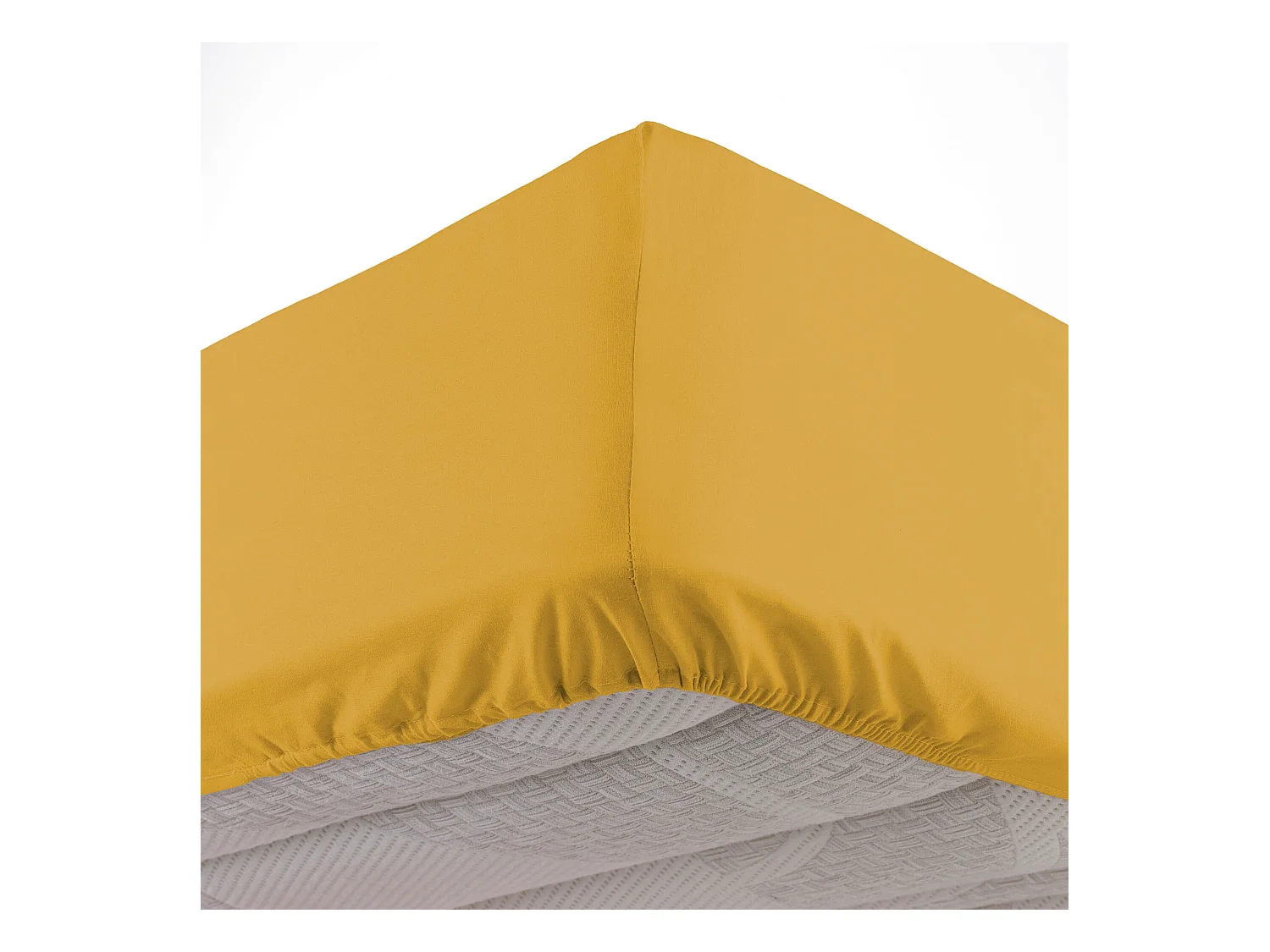 Drap Housse en Coton "Biolina" 90x190cm Ocre