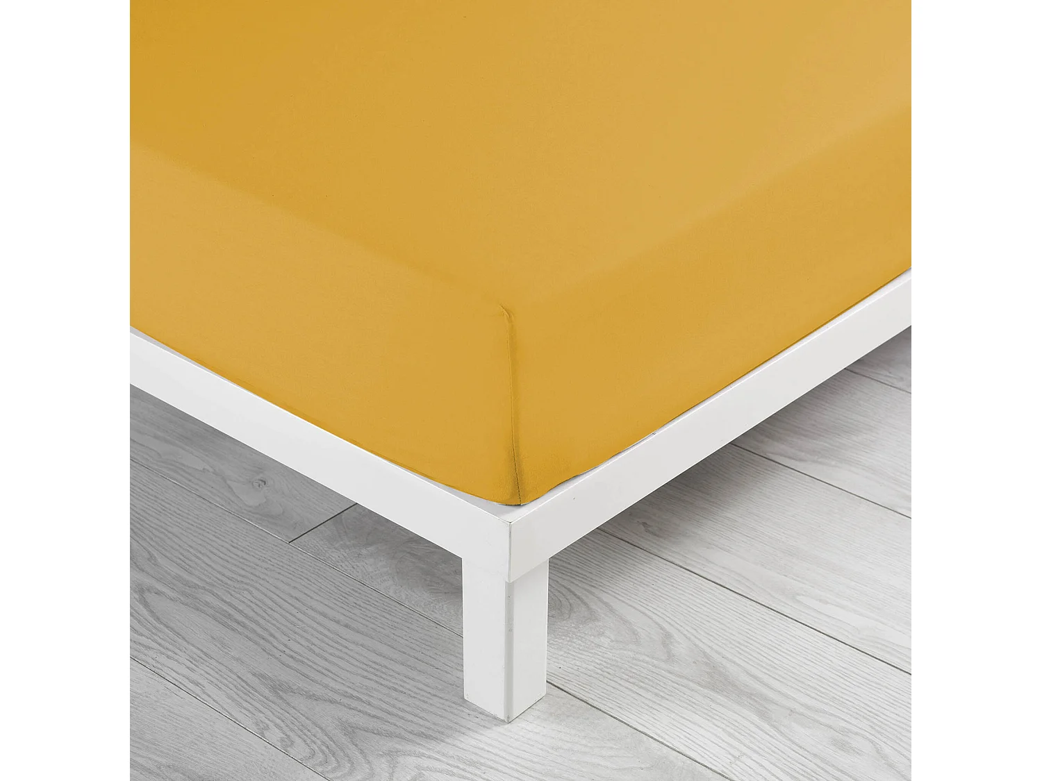 Drap Housse en Coton "Biolina" 90x190cm Ocre