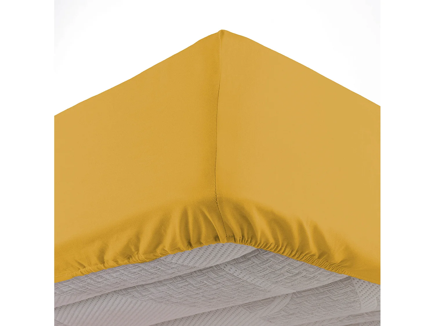 Drap Housse en Coton "Biolina" 90x190cm Ocre