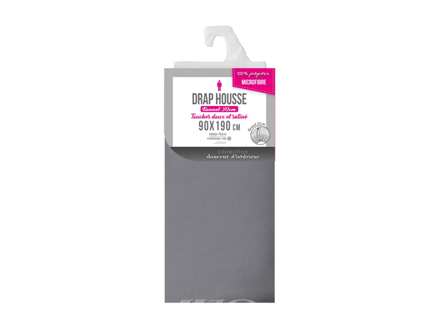 Drap Housse Microfibre "Oscar" 90x190cm Anthracite