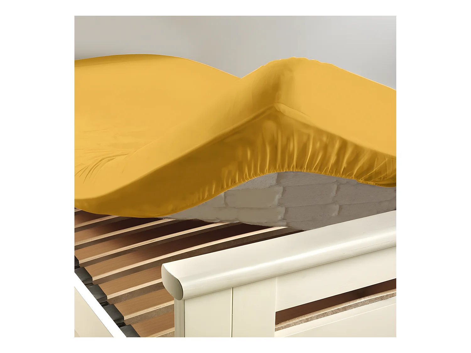 Drap Housse "Lina" 90x190cm Miel