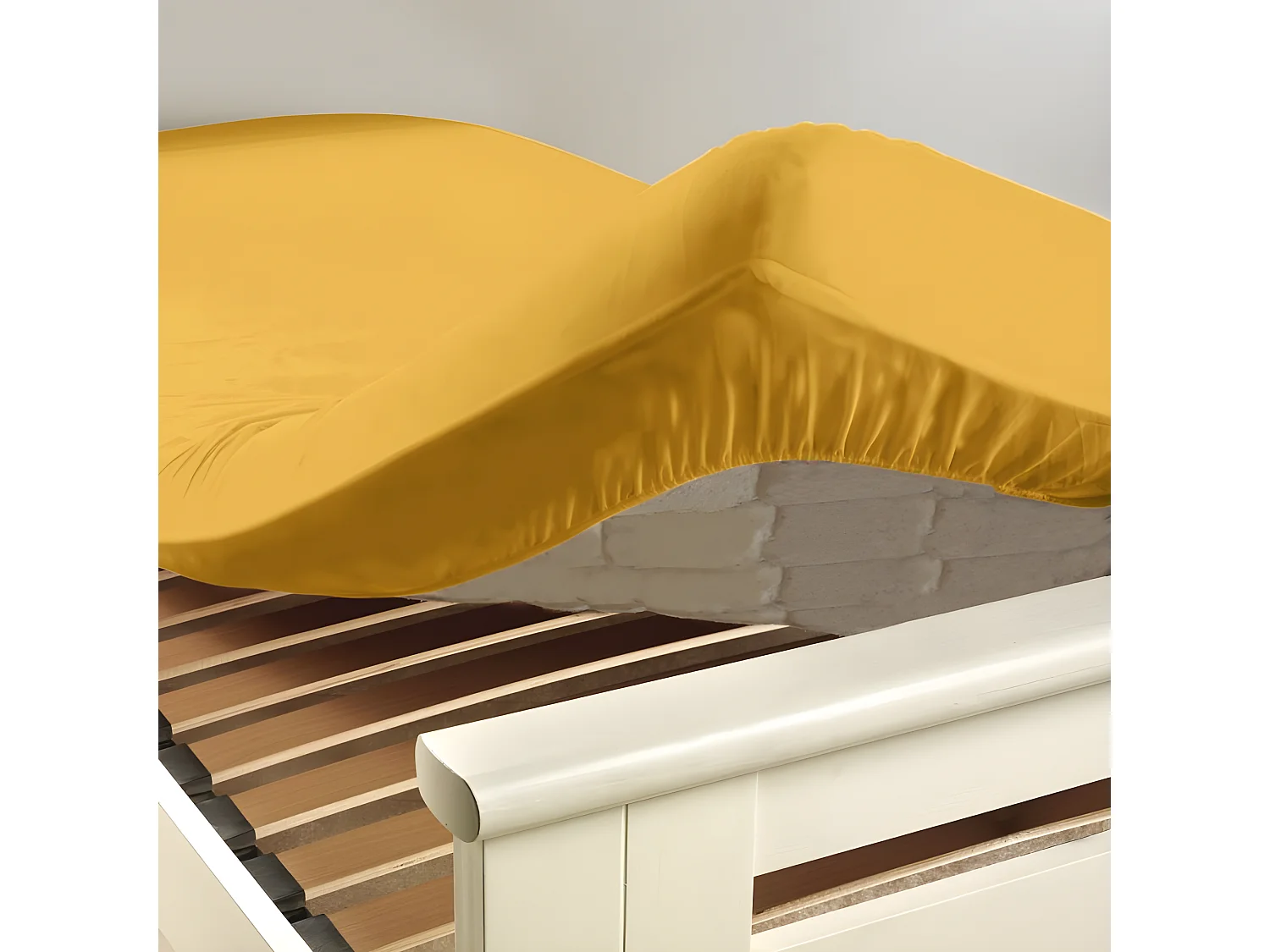 Drap Housse "Lina" 90x190cm Miel