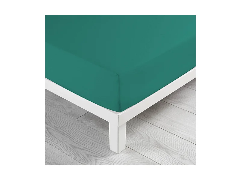 Drap Housse en Coton "Biolina" 140x190cm Émeraude