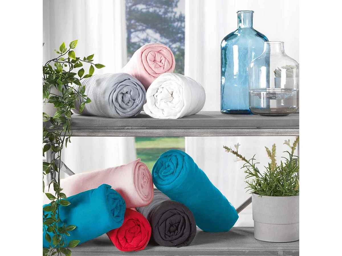 Drap Housse "Jersy" 90x190cm Galet