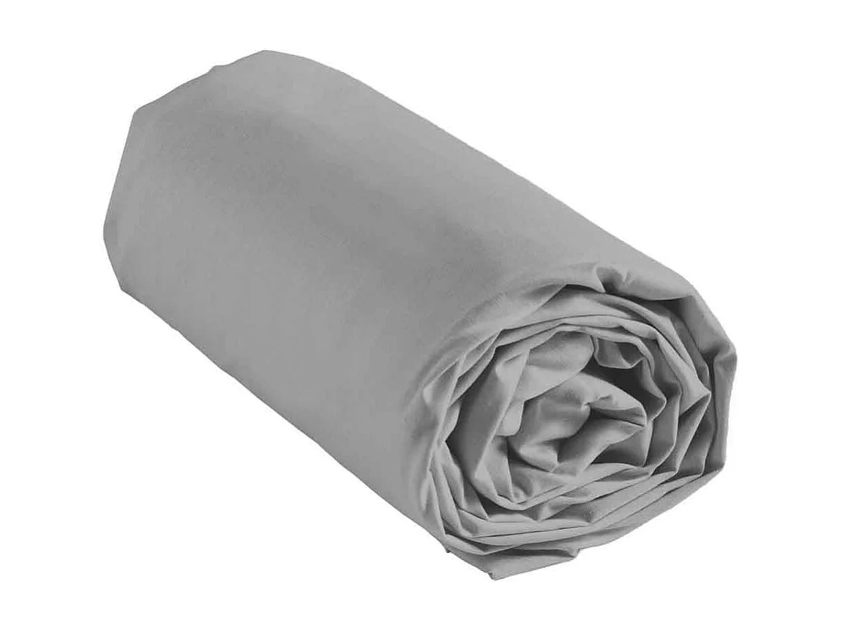 Drap Housse en Coton "Biolina" 140x190cm Gris