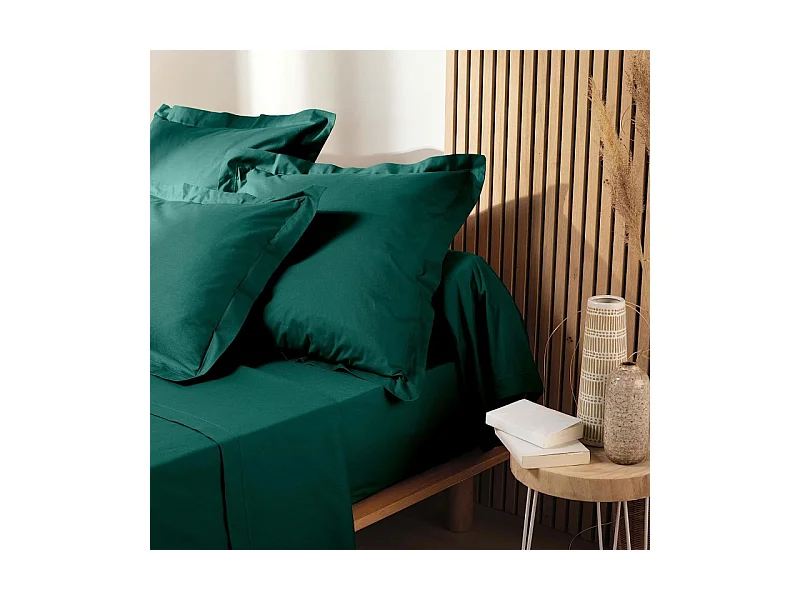 Drap Housse en Coton "Biolina" 180x200cm Émeraude
