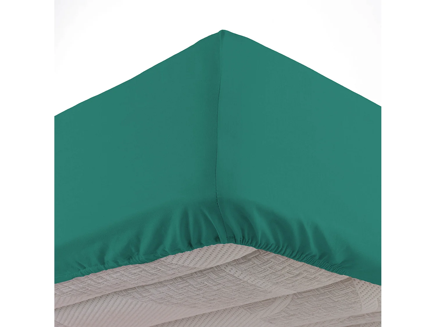 Drap Housse en Coton "Biolina" 180x200cm Émeraude
