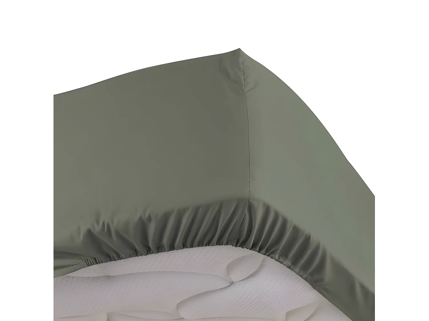 Drap Housse "Percaline" 160x200cm Kaki