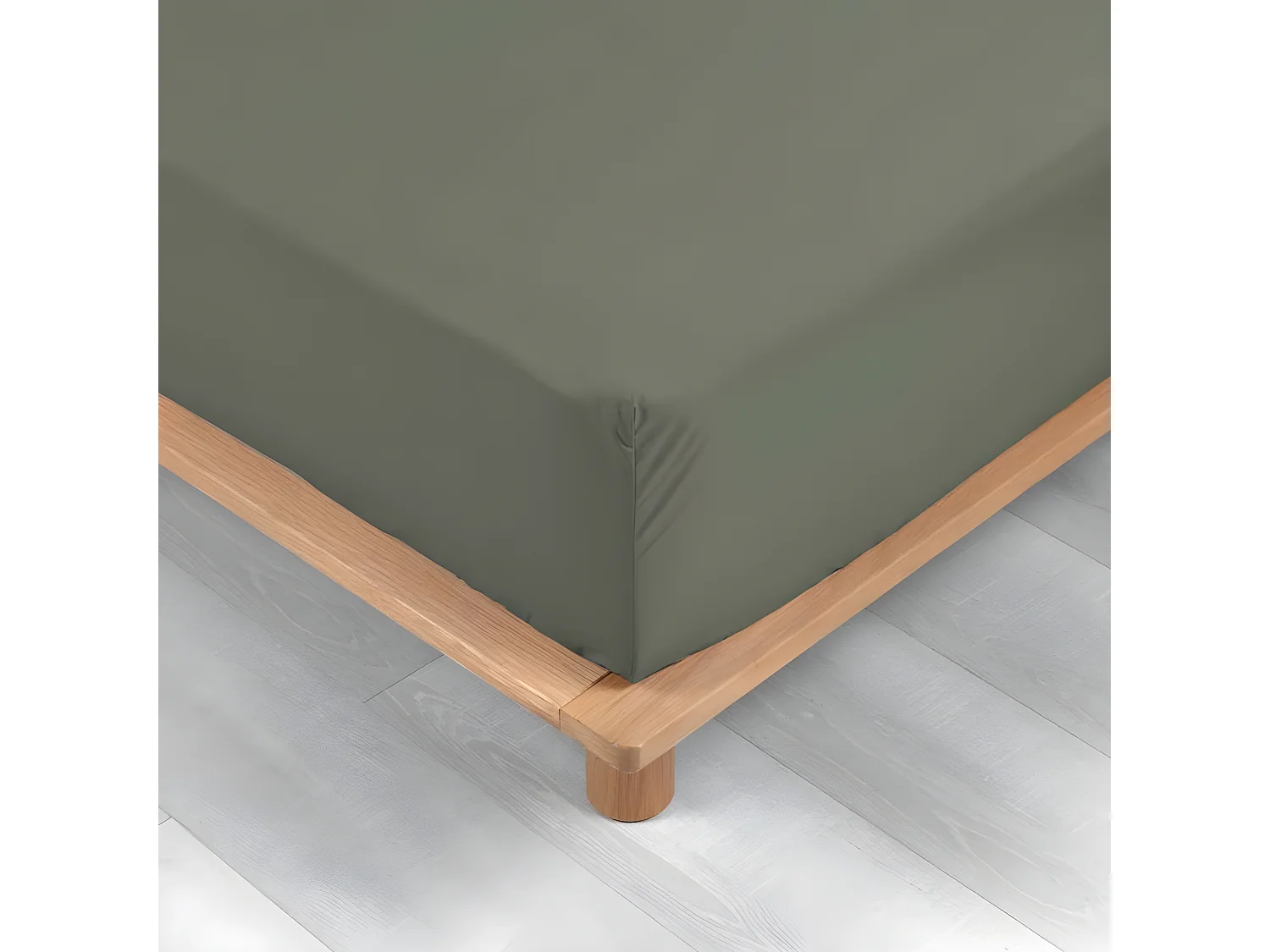 Drap Housse "Percaline" 160x200cm Kaki