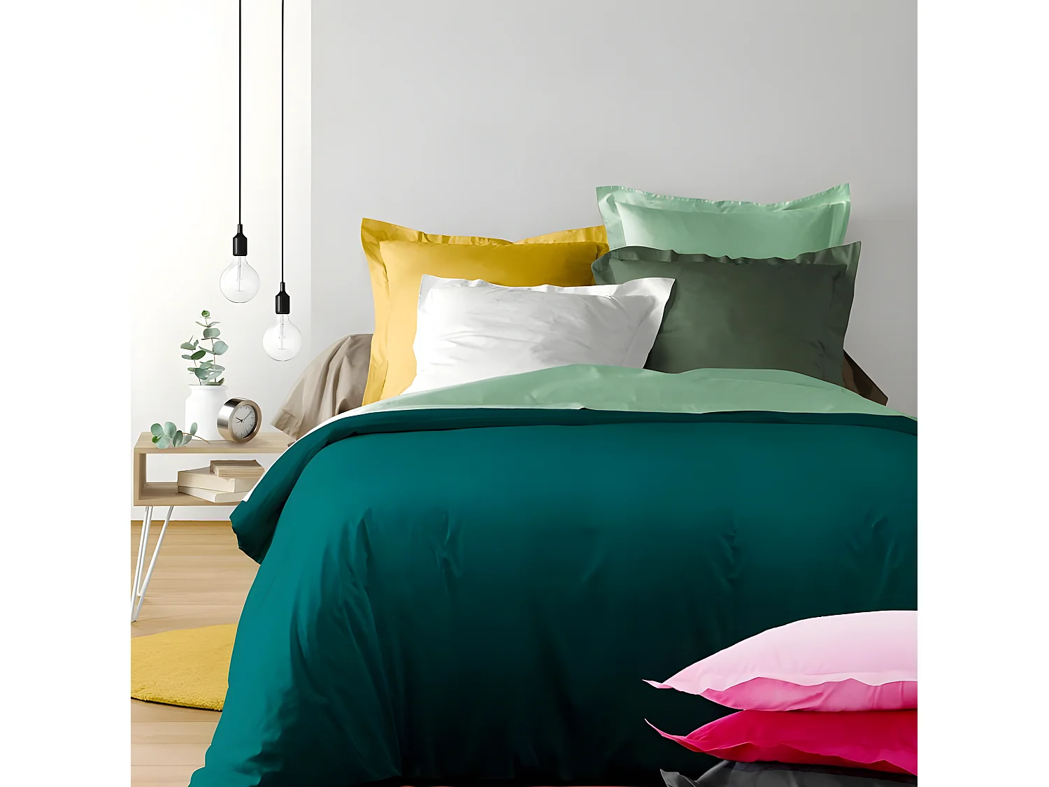 Drap Housse "Lina" 160x200cm Gris Galet