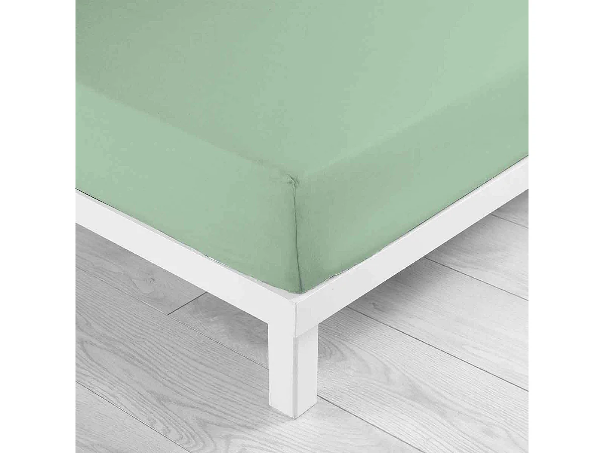 Drap Housse en Coton "Biolina" 140x190cm Sauge