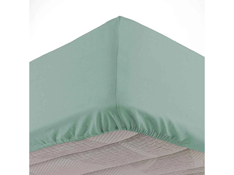 Drap Housse en Coton "Biolina" 140x190cm Sauge