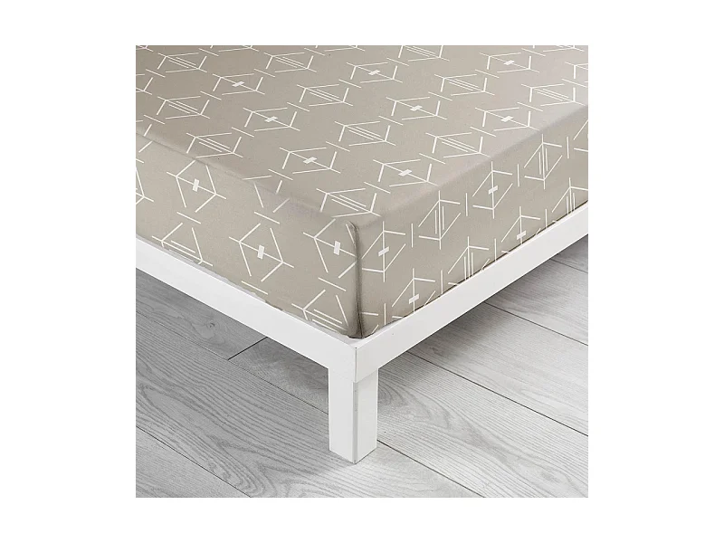 Drap Housse en Coton "Aristide" 160x200cm Naturel