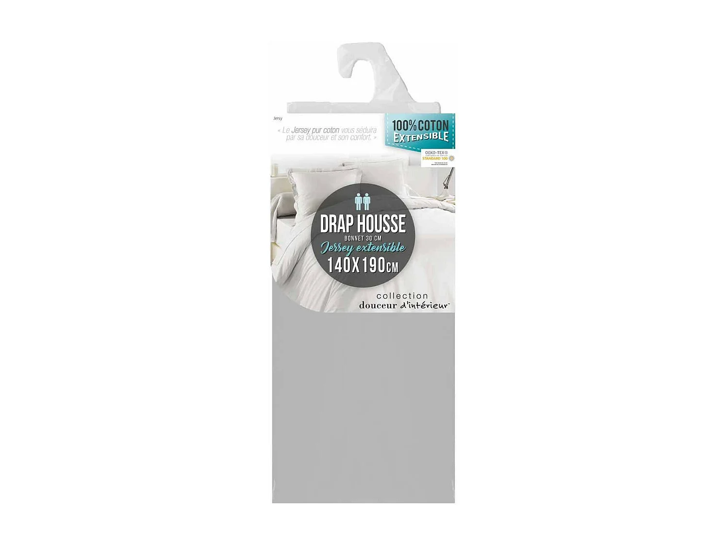 Drap Housse "Jersy" 140x190cm Galet
