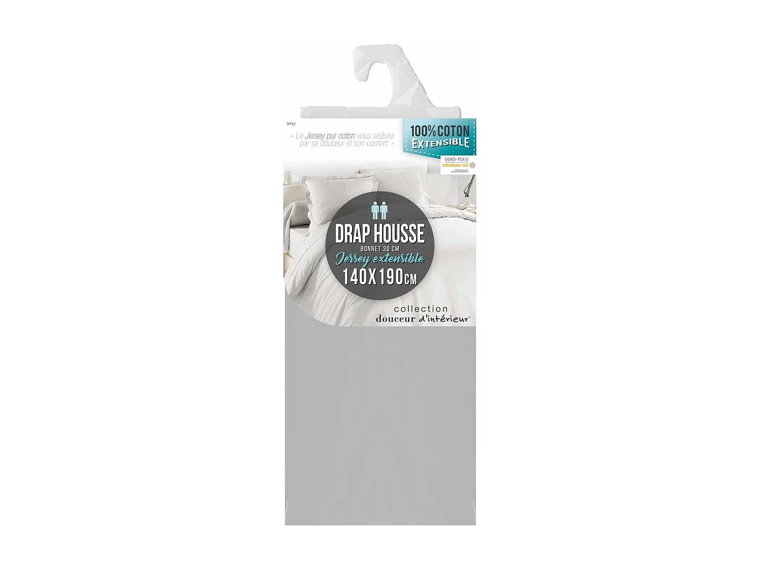 Drap Housse "Jersy" 140x190cm Galet