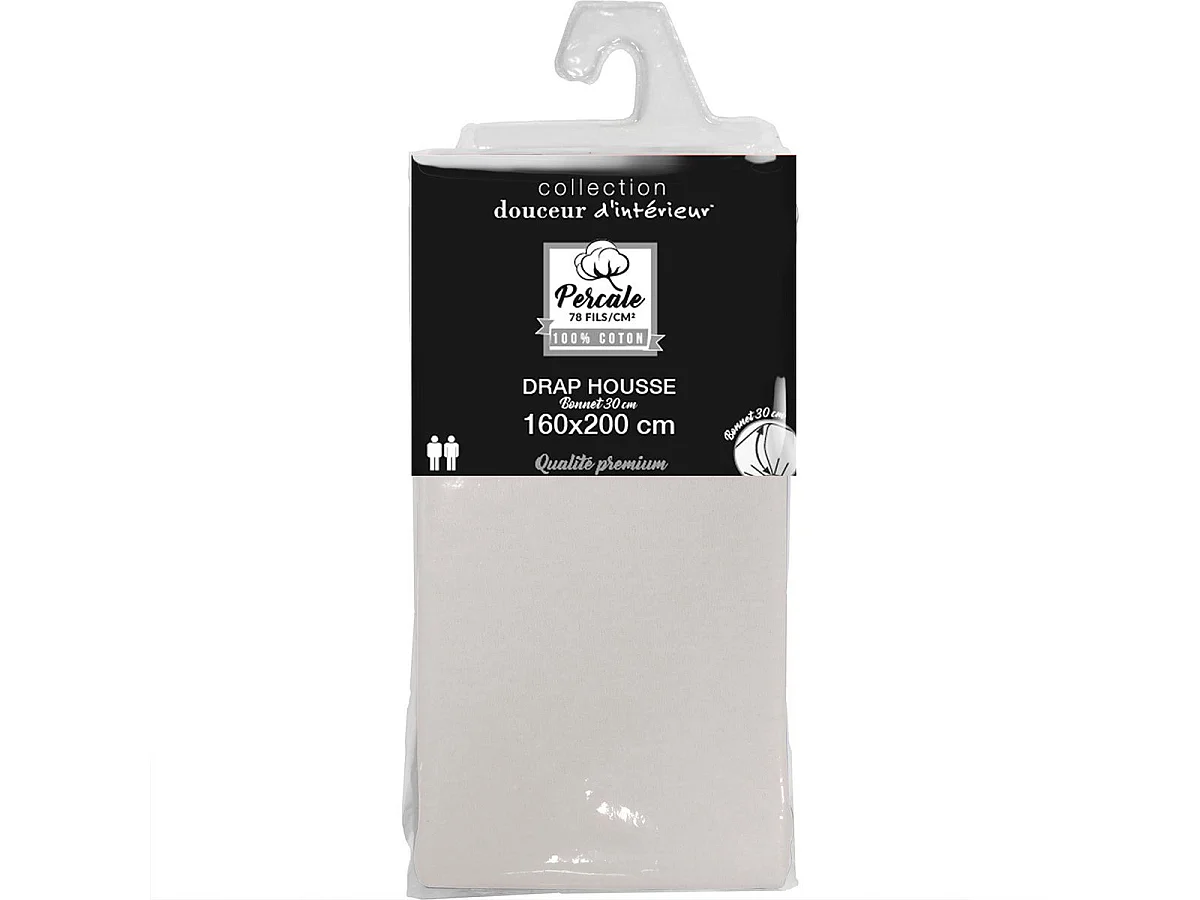 Drap Housse "Percaline" 160x200cm Lin