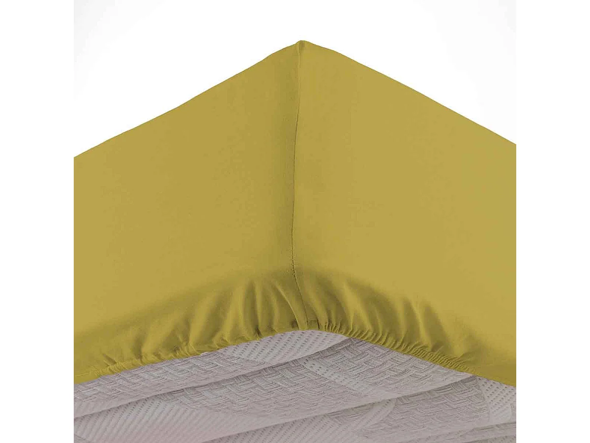 Drap Housse en Coton "Linette" 140x190cm Jaune