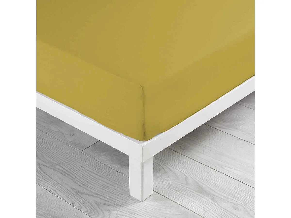 Drap Housse en Coton "Linette" 140x190cm Jaune