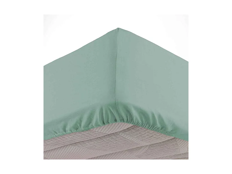Drap Housse en Coton "Biolina" 90x190cm Sauge
