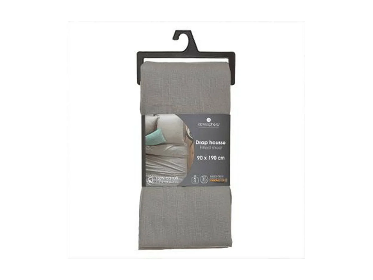 Drap Housse "Intérieur" 90x190cm Gris