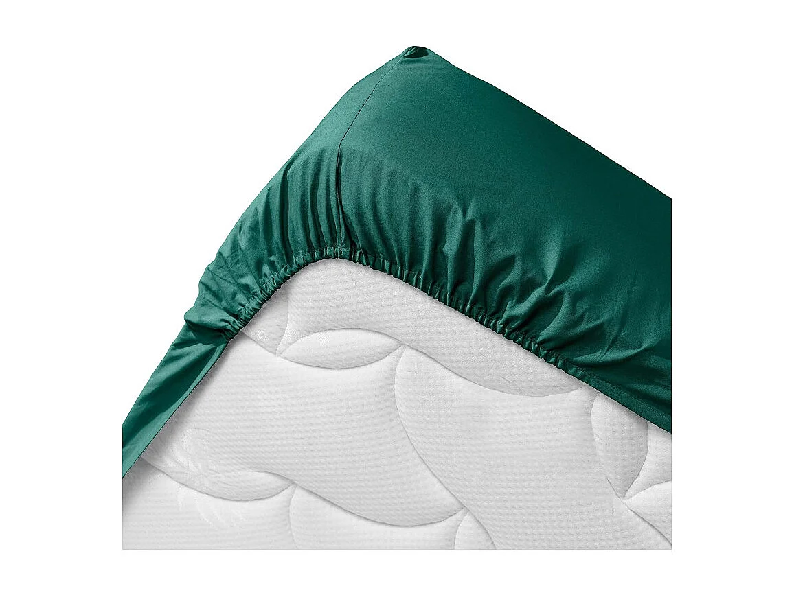 Drap Housse en Coton "Biolina" 90x190cm Émeraude