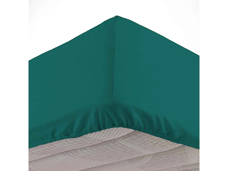 Drap Housse en Coton "Biolina" 90x190cm Émeraude