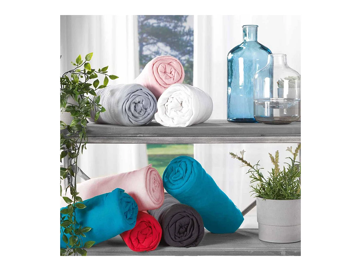 Drap Housse "Jersy" 160x200cm Blanc