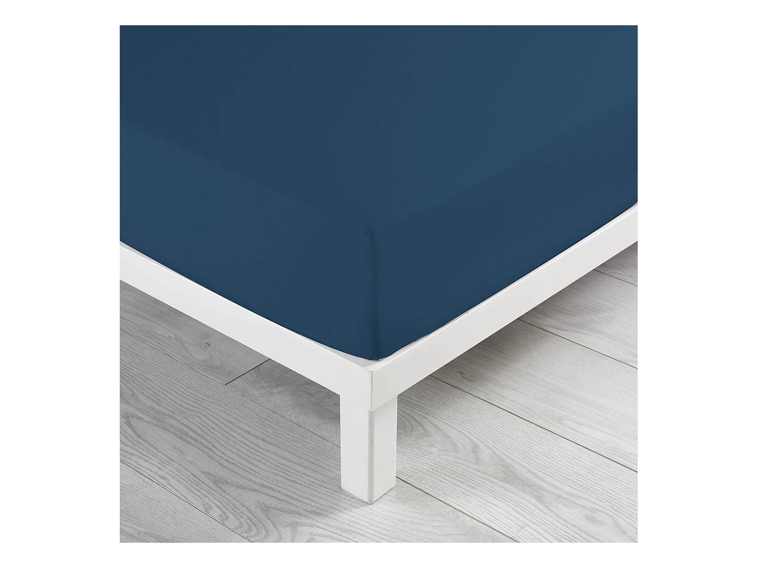 Drap Housse en Coton "Biolina" 160x200cm Bleu Nuit