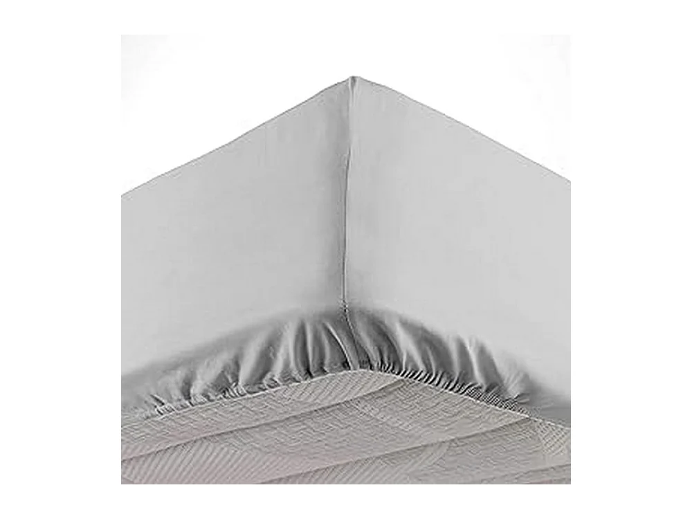 Drap Housse Microfibre "Oscar" 90x190cm Gris Clair