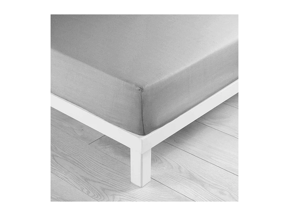 Drap Housse Microfibre "Oscar" 90x190cm Gris Clair