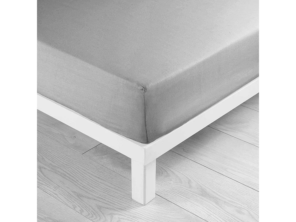 Drap Housse Microfibre "Oscar" 90x190cm Gris Clair