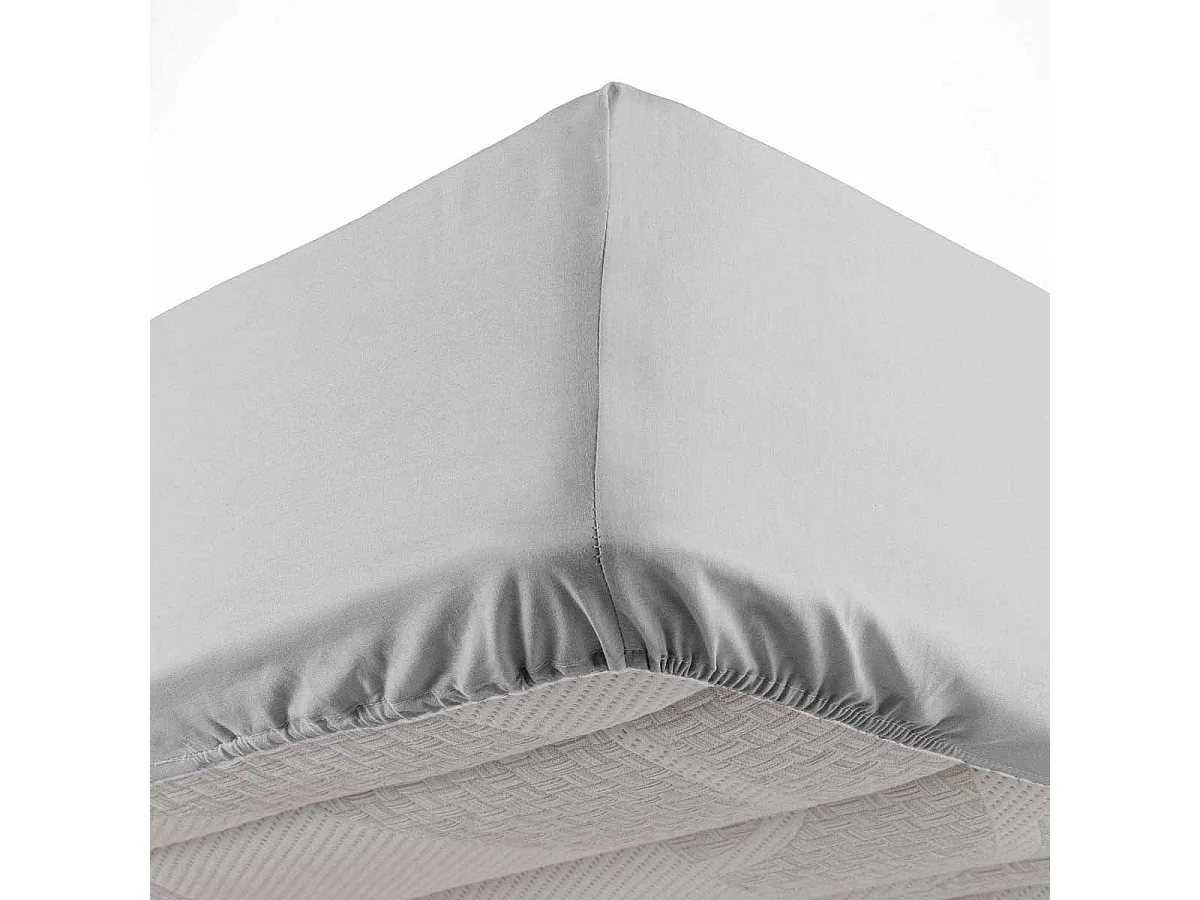 Drap Housse Microfibre "Oscar" 90x190cm Gris Clair